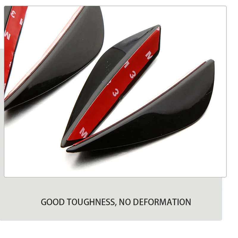 Car Front Bumper Lip Protector Rubber Rear Diffuser Car Spoiler Universal Carbon Fiber Splitter Protection Stickers Guard 4PCS