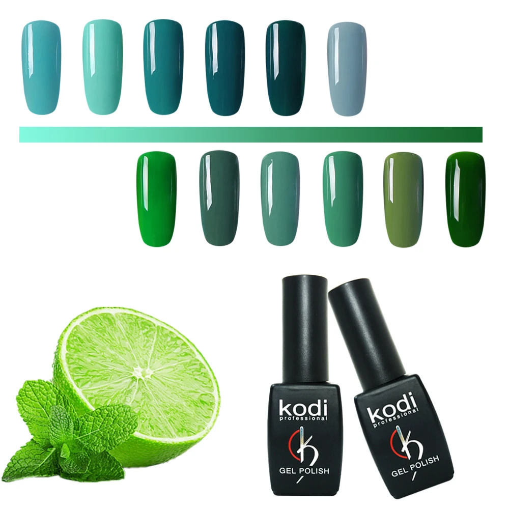 

kodi gel nail polish new series green&blue nude soak off uv led nail art design gel lak unhas de gel Lacquer lakiery hybrydowe