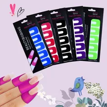 BeautyBigBang 1 Feuille/10 pièces Nouveau Décoller Ruban pour Vernis À Ongles Peinture Autocollant pour Protéger U Forme Anti-débordement Protecteur D'ongle(China)