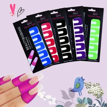 

BeautyBigBang 1 Sheet/10Pcs New Peel Off Tape for Nail Art Polish Paint Sticker to Protect U Shape Anti-overflow Nail Protector
