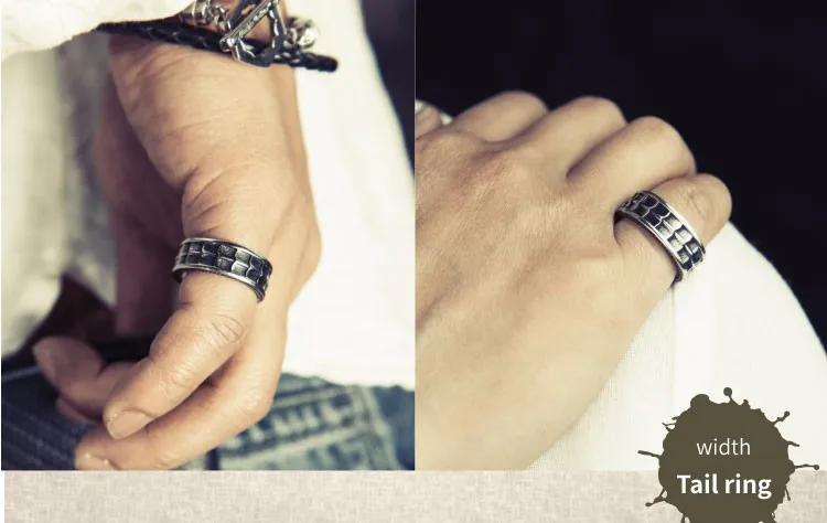 Vintage dragon edged rings for man Stainless steel fashion jewery gift for your boyfriend mygrillz