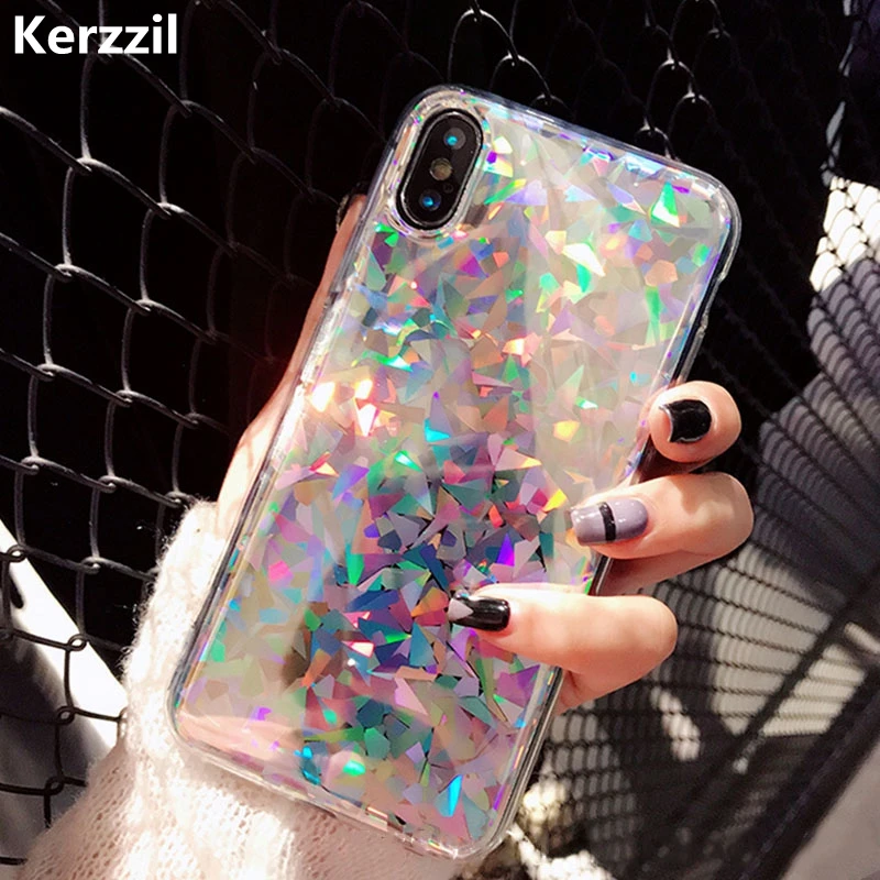 Kerzzil 3D Блестящий фольга глянцевый чехол для телефона iPhone X 10 шикарные Чехлы