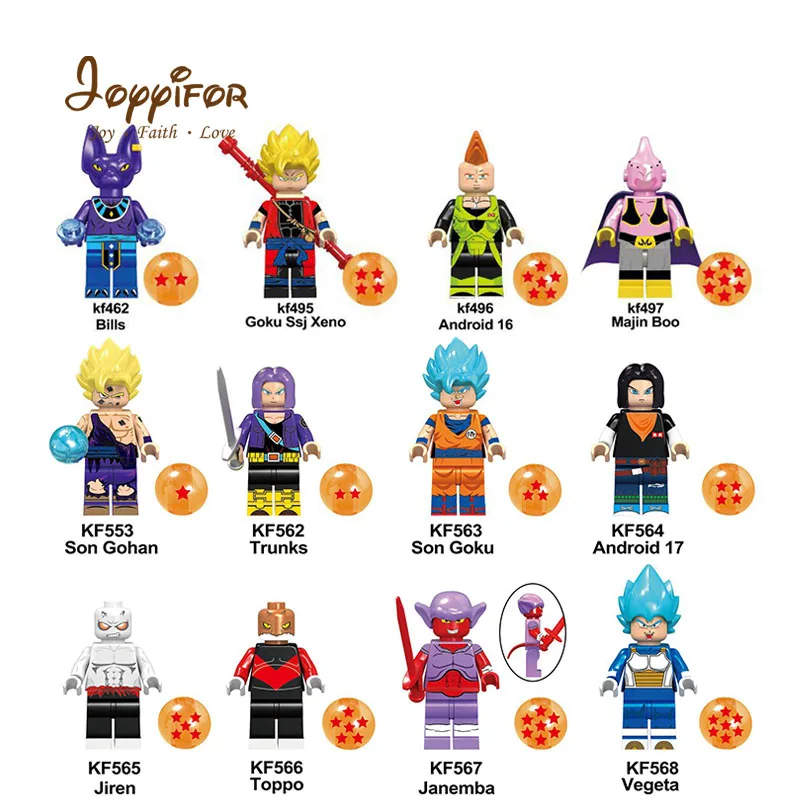 

Joyyifor Single Dragon Ball Z Son Goku Vegeta Bills Android Minifigure LegoINGlys Building Blocks Bricks Toys For Children Kids