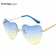 Amante del Metal en forma de Corazón gafas de renombre euramerican amor gafas de sol Sin Montura de gafas de sol de La Vendimia gafas de sol oculos STY-TX2017