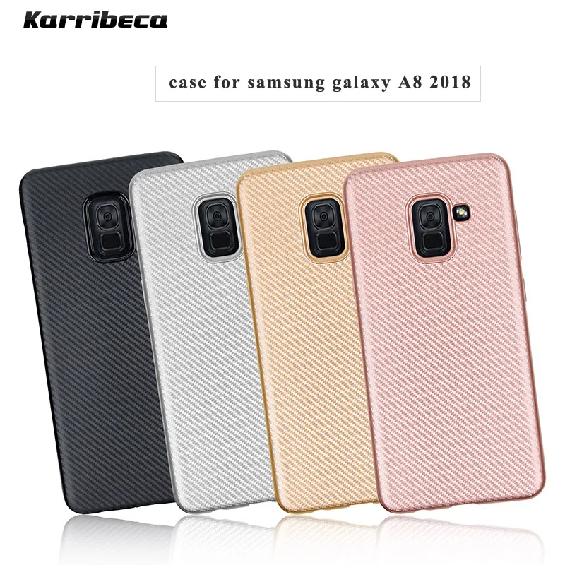 углеродные волокна узор силиконовый чехол на samsung galaxy a8 2018 чехлы мягкий