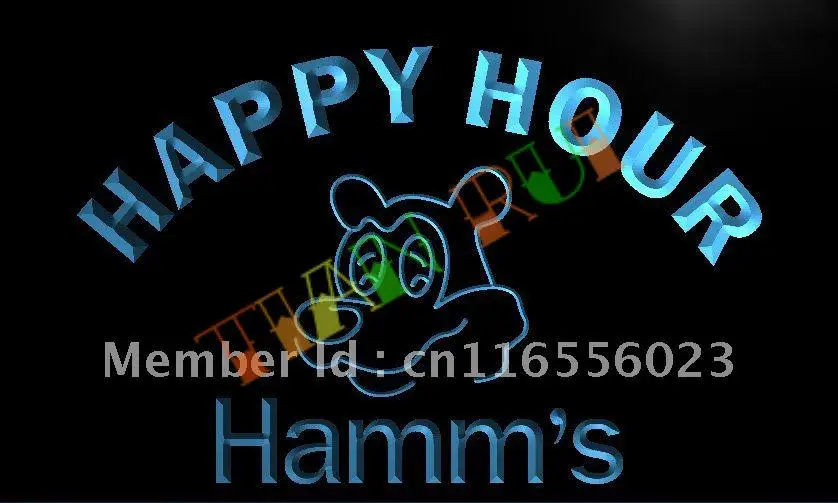 LA645- Hamm's Beer Happy Hour Bar LED Neon Light Sign | Дом и сад