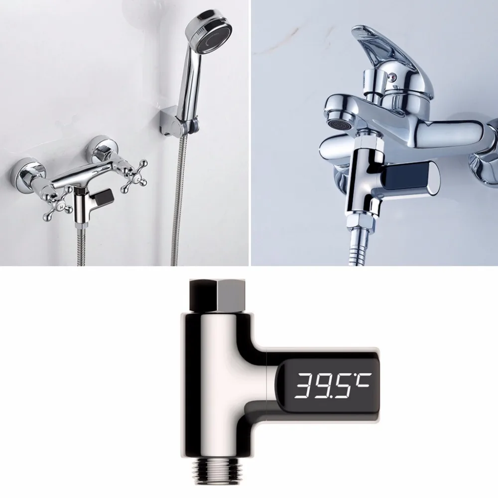 

LED Digital Shower Thermometer Battery Free Real Time Water Temperature Monitor Shower Thermometer