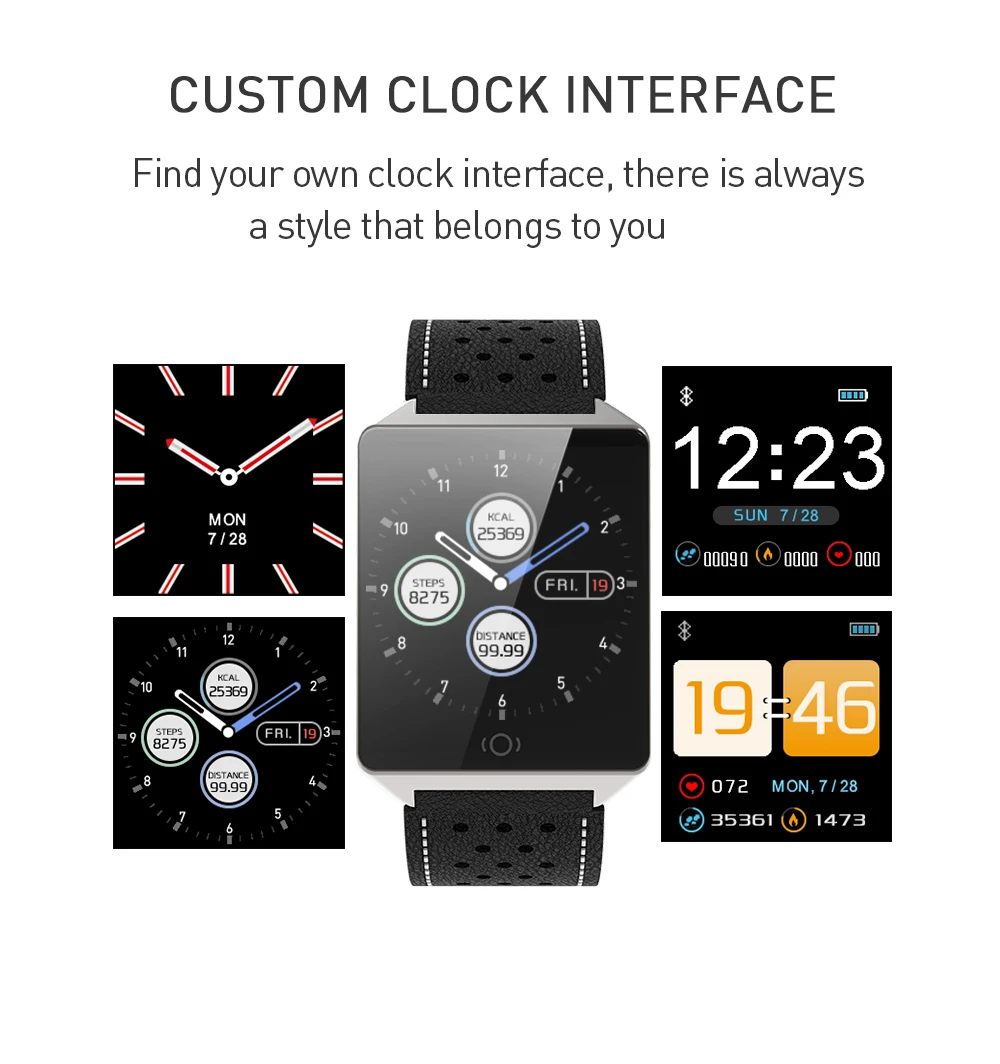 LYKL CK19 Смарт часы кожаный ремешок IP67 Водонепроницаемый Bluetooth Спорт Smartband сердечного ритма мониторинг здоровья наручные часы
