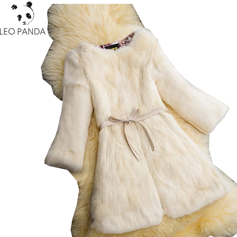 

Real Full Pelt Rabbit Fur Coat 2019 Winter New 100% Pure Whole Skin Rabbit Fur Long Jacket Factory Wholesale Retail Discount