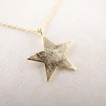 

Fashion plated Brushed Isometric pentagram Necklace Pendant Necklace for women