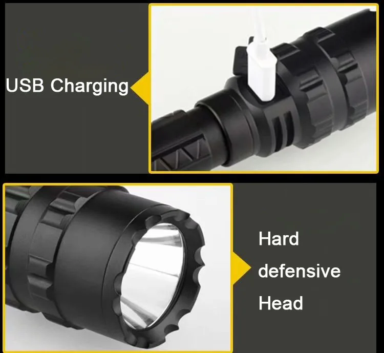 Тактический флэш-светильник светодиодный USB Перезаряжаемый 6000лм XM-L L2 флэш-светильник фонарь 18650 фонарь Водонепроницаемый 5 режимов походный светильник