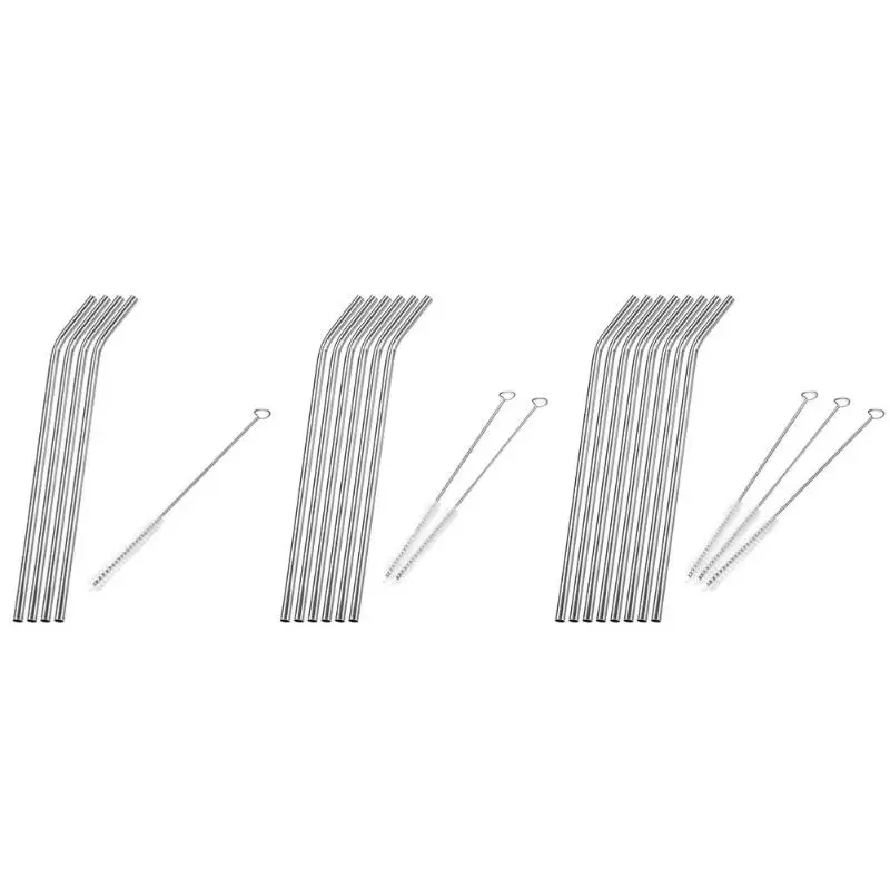 

Reusable Drinking Straws Cleaner Brush Set Stainless Steel Metal Straws