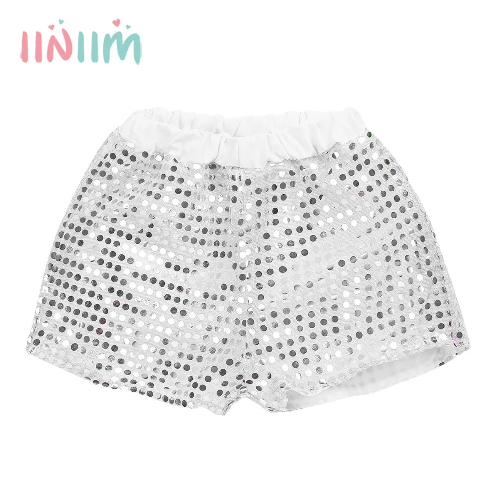 Unisex Kids Boys Girls Glittery Sequined Shorts Costume for Choir Jazz