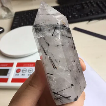 

dohaibogoo healing crystals for 2019 Christmas--AC101(227gx3.9 inch) Natural Black Tourmaline Quartz Crystal Healing Wand Sale