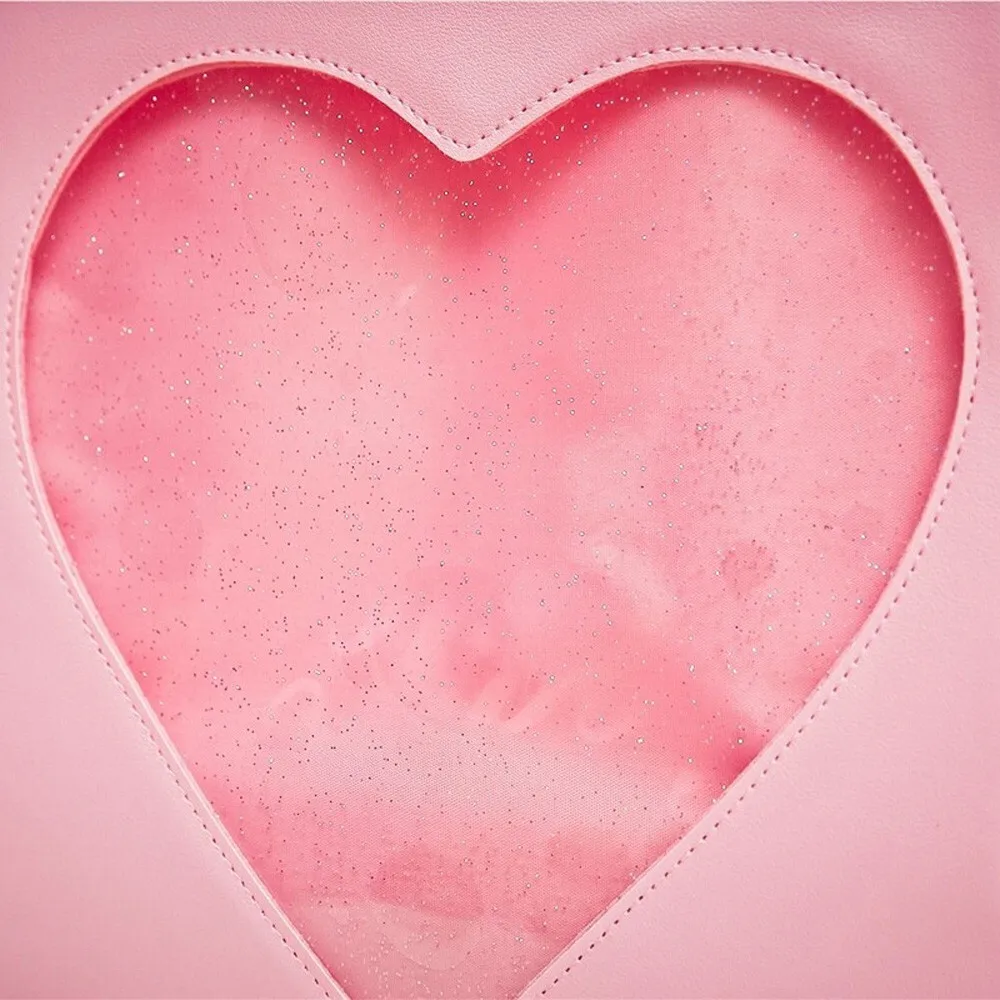 Карамельный цвет из искусственной кожи Ita сумка DIY прозрачный любовь сердце форма Рюкзак Kawaii школьные сумки Харадзюку для девочек-подростков# G8