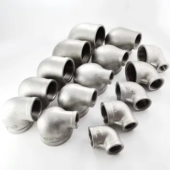 

MEGAIRON 1/2"x3/8" Female Threaded Elbow Reducer Pipe Fitting 90 Degree angled SS304 BSP
