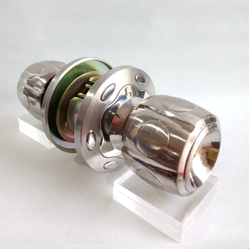 

Fashion Interior Door Knob Lock Zinc Alloy Ball Spherical Lock Brushed Stainless Steel Door Handle High Security