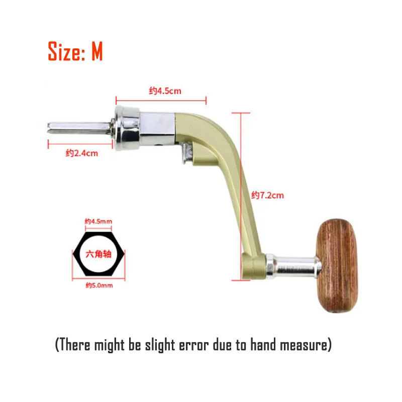 Полный металлический Спиннинг рыболовная Катушка Ручка с деревянной ручкой+ свободный винт море река рок приманка рыболовные снасти запчасти 500-7000 - Цвет: Half Metal M