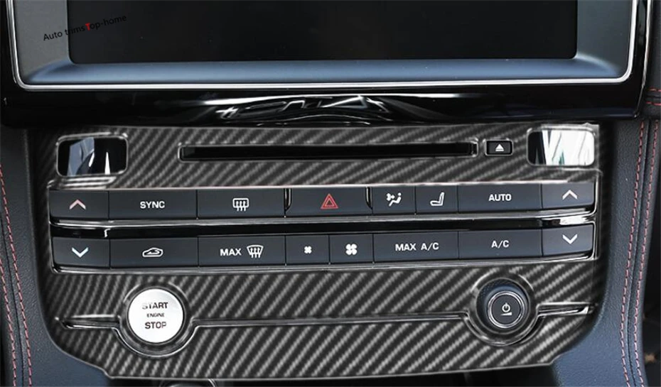 

Yimaautotrims Multimedia Central Control Air Condition Cover Trim For Jaguar XF XE 2016 2017 2018 2019 Matte / Carbon Fiber ABS
