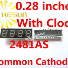5 шт. x 0,28 дюймов Красный общий катод/анод 4 цифровой трубки с часами 2481AS 2481BS 12Pin светодиодный модуль дисплея