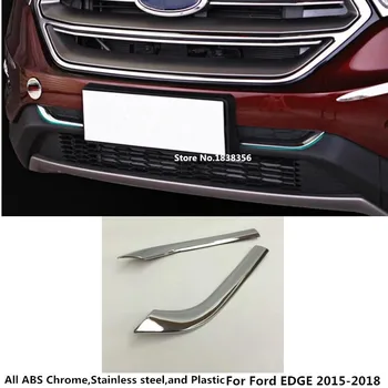 

For Ford EDGE 2015 2016 2017 2018 car styling ABS chrome racing Bezel trim Front Grid Grill Grille license plate frame part 2pcs