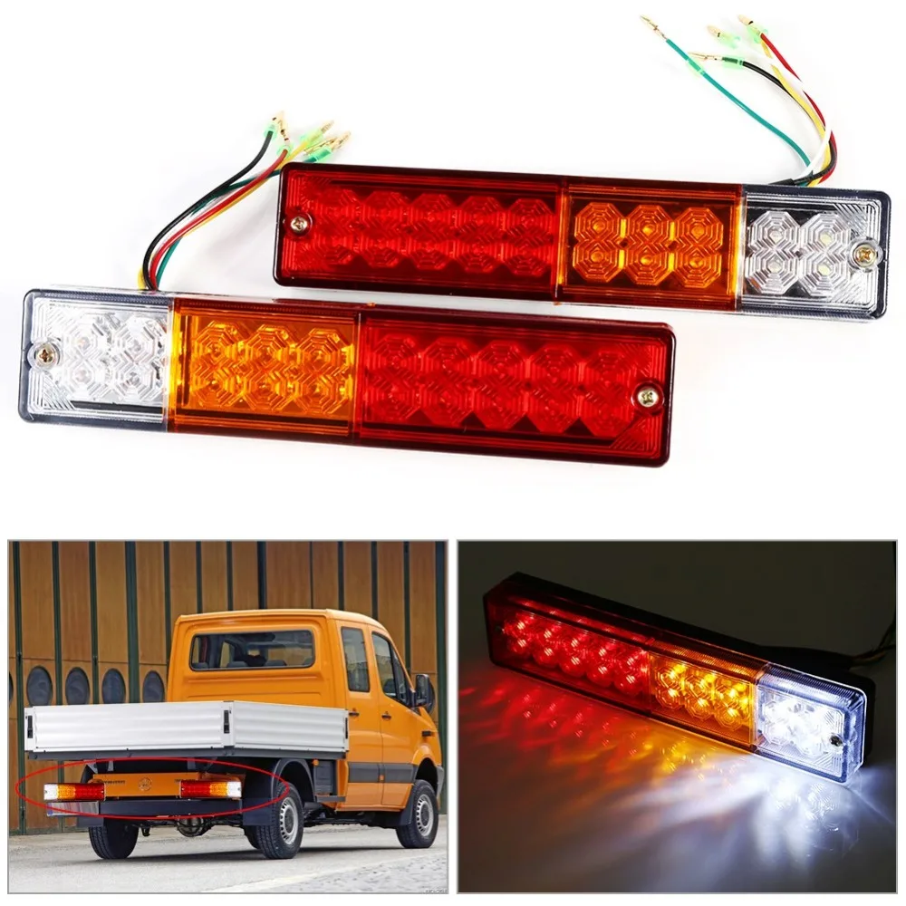 2PCS Trailer Lights LED Stop Rear Tail Brake Reverse Lights Turn