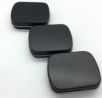 

Free Shipping+Wholesale black color rectangle tin box plain metal box without printing,800pcs/lot