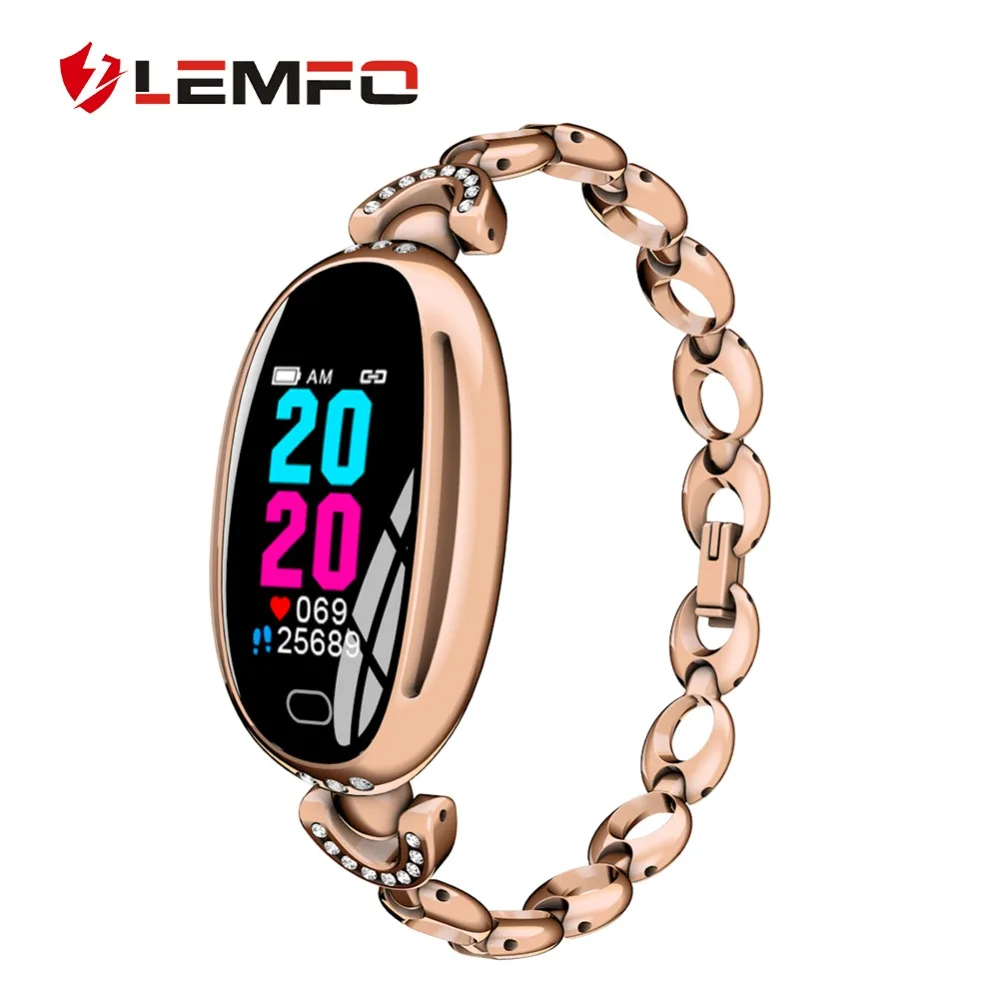 

Women Smart Watch Support Heart Rate Blood Pressure Blood Oxygen Monitor IP67 Waterproof LEMFO Smart Watch for IOS Android