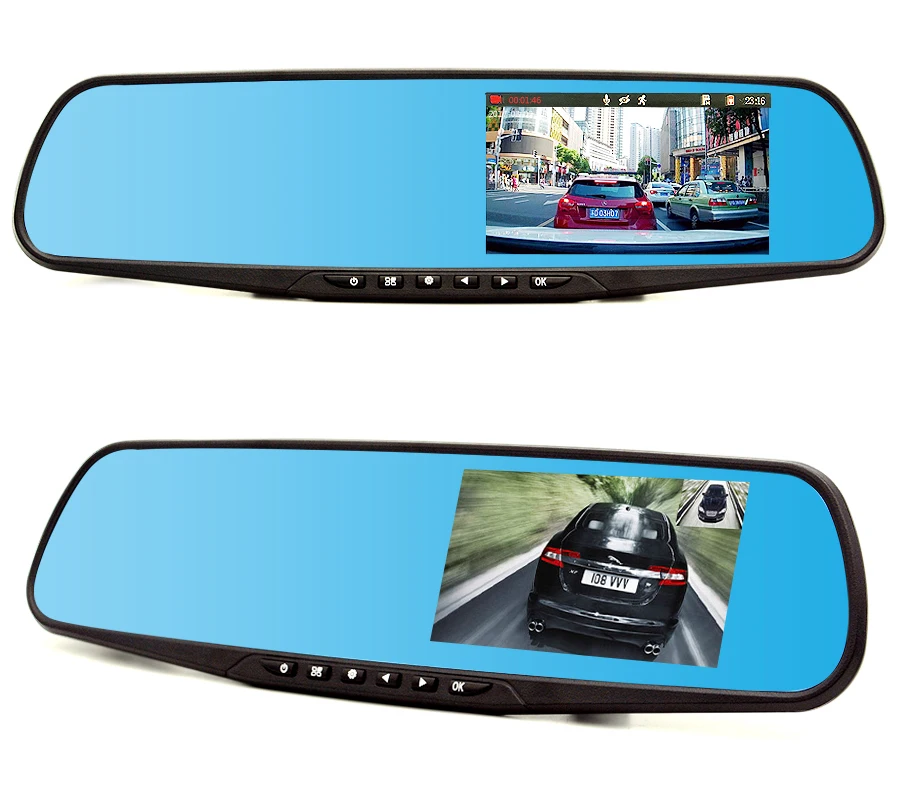 Новинка 4,3 дюймов Автомобильный видеорегистратор Full HD 1080P зеркало заднего вида g-сенсор двойной объектив с камерой заднего вида ночное видение авто видео рекордер