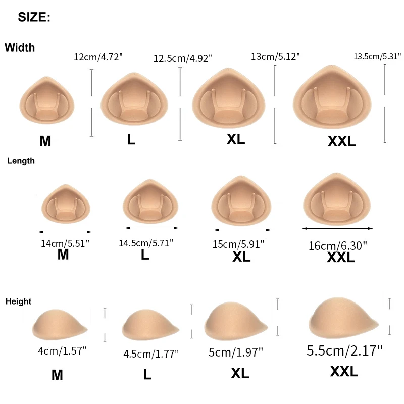 New Push Up Bra Pads Inserts Breast Forms Shemale Breast Pads Enhancer Crossdresser Bikini Swimsuit Padding Inserts Sponge Pad