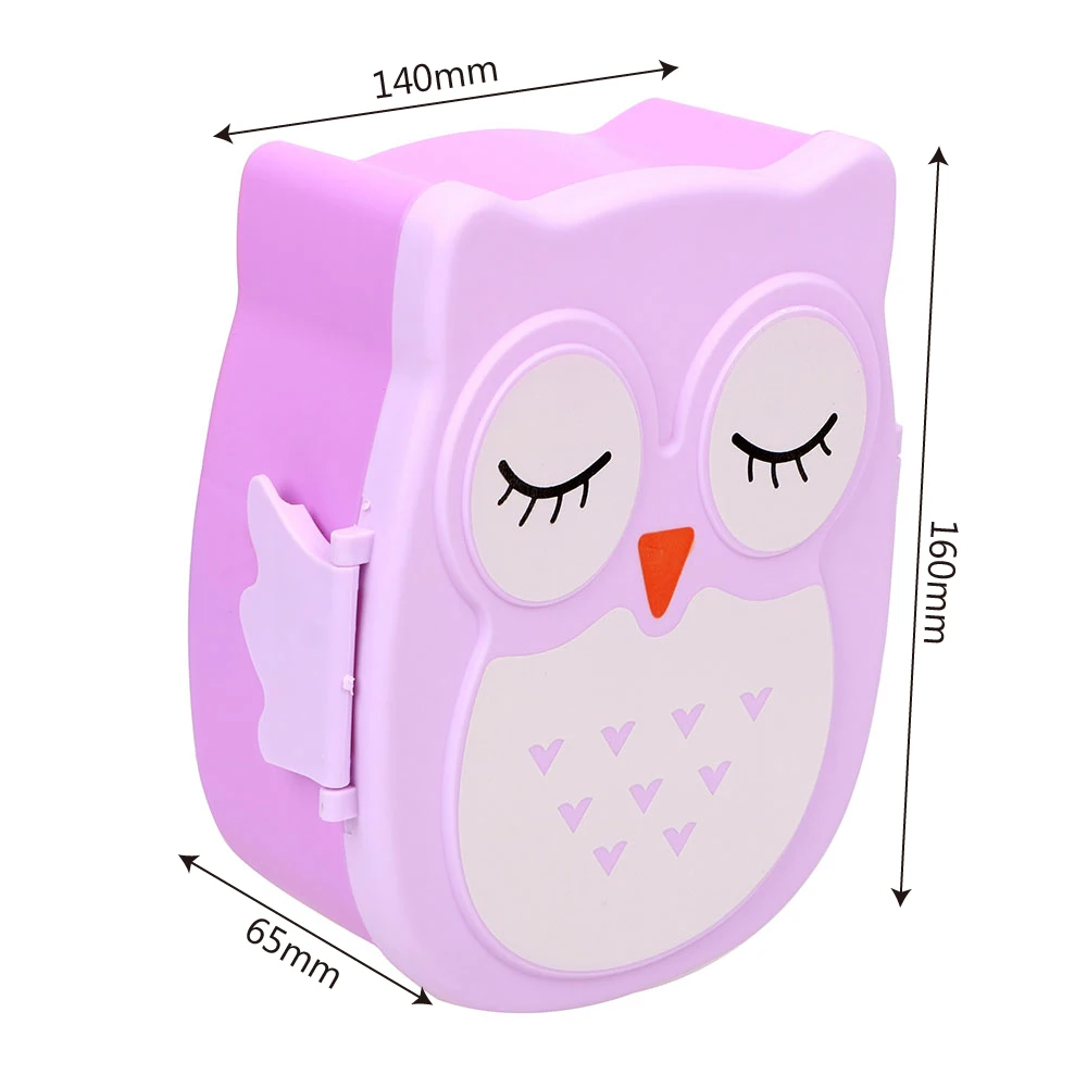 900ML Owl Shape Lunch Box Children Bento Boxes Lunchbox with Spoon Fork Cute Kitchen Accessories Food Container Storage Case