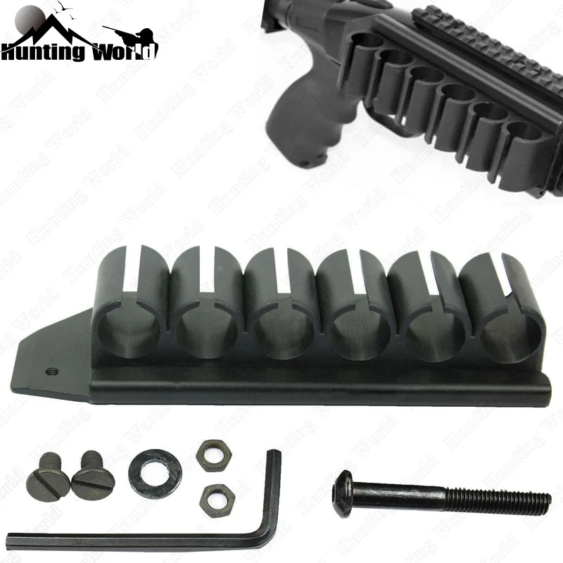 

Tactical Quick Detach Side Saddle 6 Round Shell Carrier Holder Kit for Hunting Airsoft Mossberg 500 590 12 Gauge Shot gun Rifle