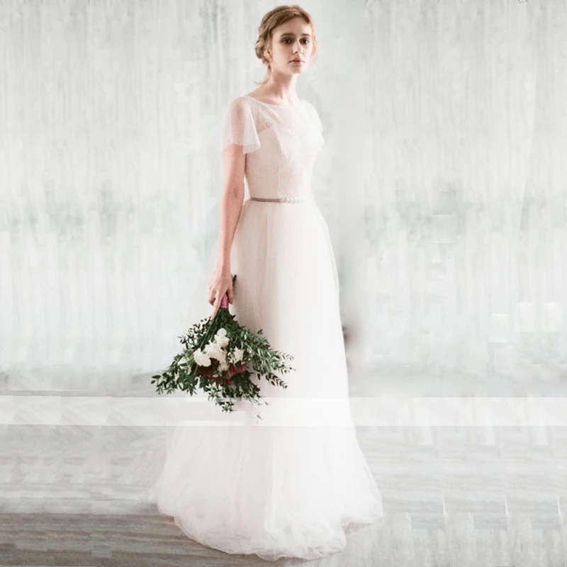 

Elegent Wedding Dress 2019 Lace Bridal Gown French Fancy Formal Dress Backless Bridal Dress Vestido De Noiva