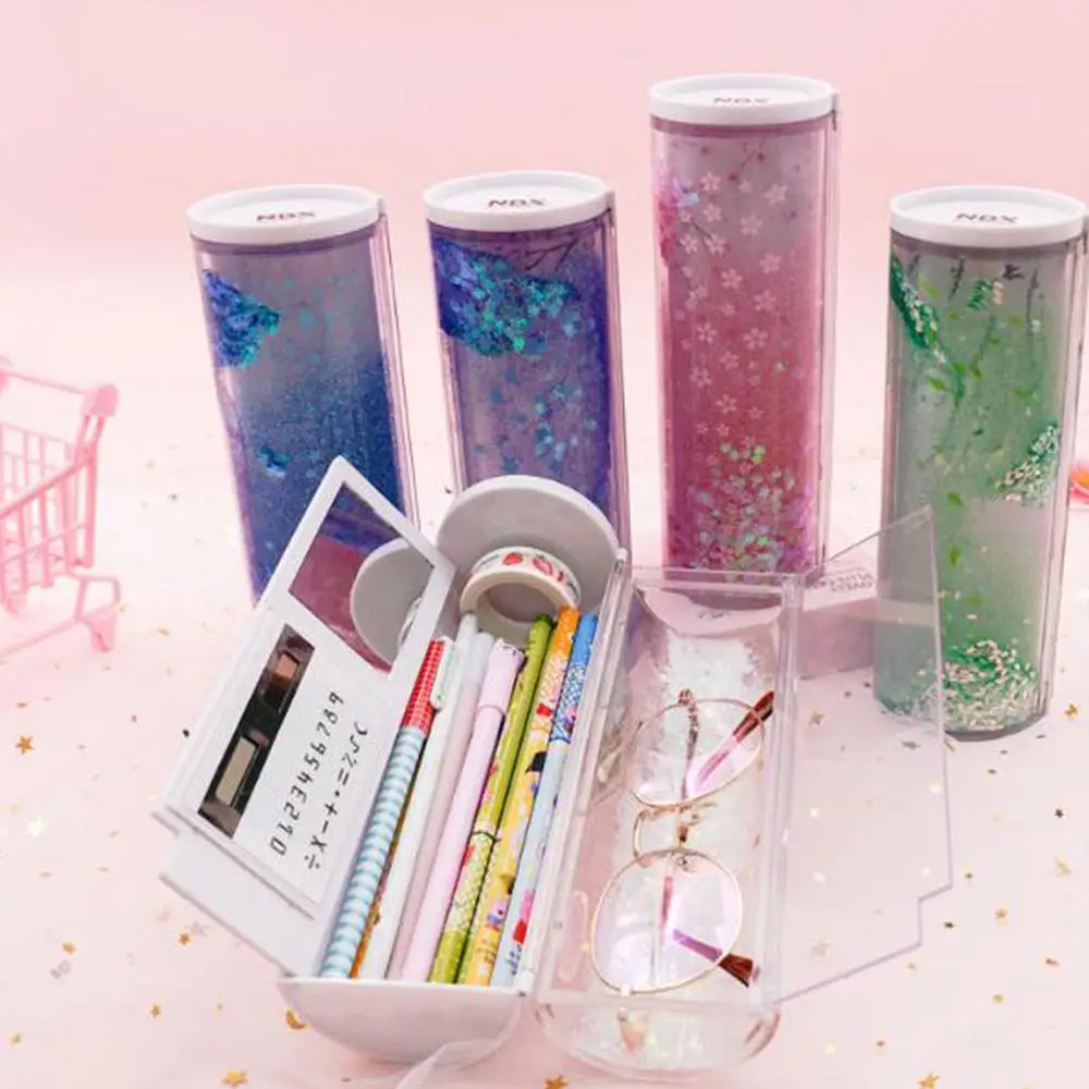 

MultifunCtional Quicksand Pencil Case Male and Female Small Fresh and Lovely Pencil Bag Large Capacity Stationery Storage