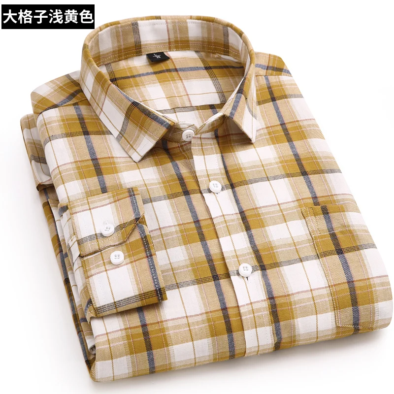 DAVYDAISY высокое качество Для мужчин 100% хлопковые рубашки Длинные рукава рубашки в клетку Мужская модная повседневная Рабочая Рубашка