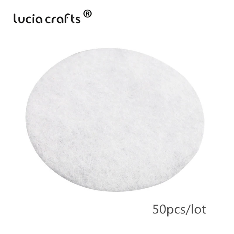 Lucia crafts 50 шт/100 шт 2-6 см белые нетканые войлочные подушечки ткань ремесло DIY домашний патч, аксессуары B1203 - Цвет: S6   6cm  50pcs