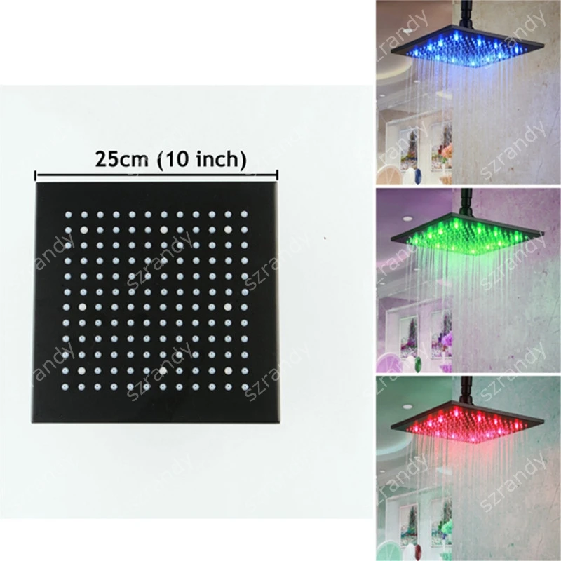 

10 inch temperature sensor Chrome LED Shower Heads Light Glow LED Faucet With Adapter for Faucet Kitchen Bathroom Tap for Sale