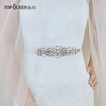

TOPQUEEN S407 bridal dress belts bridal rinestone belt bride waist belt silver diamond dress belt pearl belts for dresses