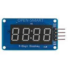 Red 4-Digit Display Module 7 segment 4 Bits Digital Tube LED Display Module with Clock Point TM1637 for Arduino / RPi / AVR