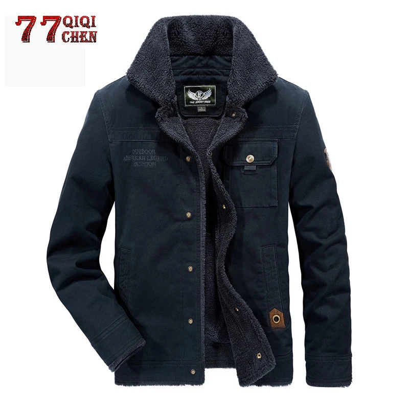 mens winter parkas thick fleece men jacket 2019 new warm men clothing military army overcoat winter jacket men Bomber Jacket 5XL
