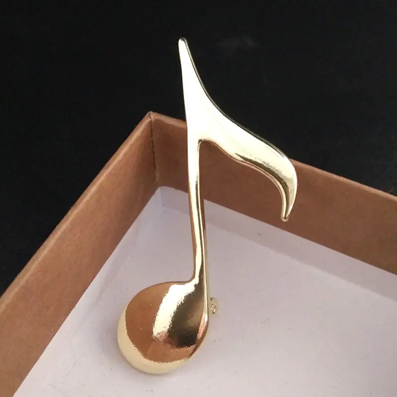 

1pc Musical Note Brooch Fashion creativity Brooch Denim coat collar badge Golden Brooch for Gifts Dropshipping 2019