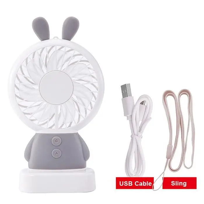 Мини USB вентилятор портативный ручной со светодиодным ночным освещением с