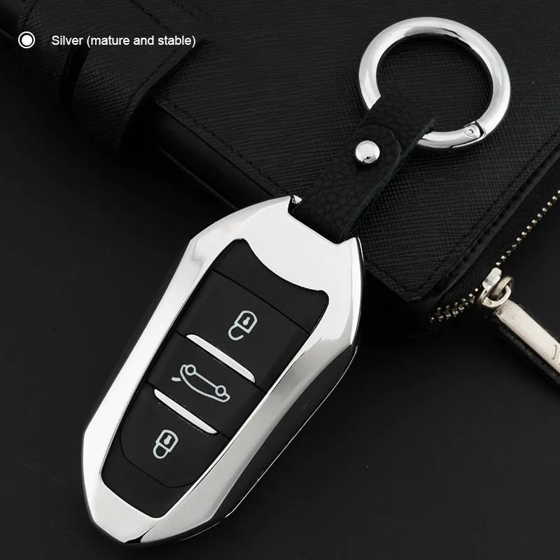 ANZULWANG ключа автомобиля чехол Обложка цинковый сплав Smart Start Пряжка Чехол для нового peugeot 4008 DS6 DS5 стиль ключа автомобиля чехол - Название цвета: Белый