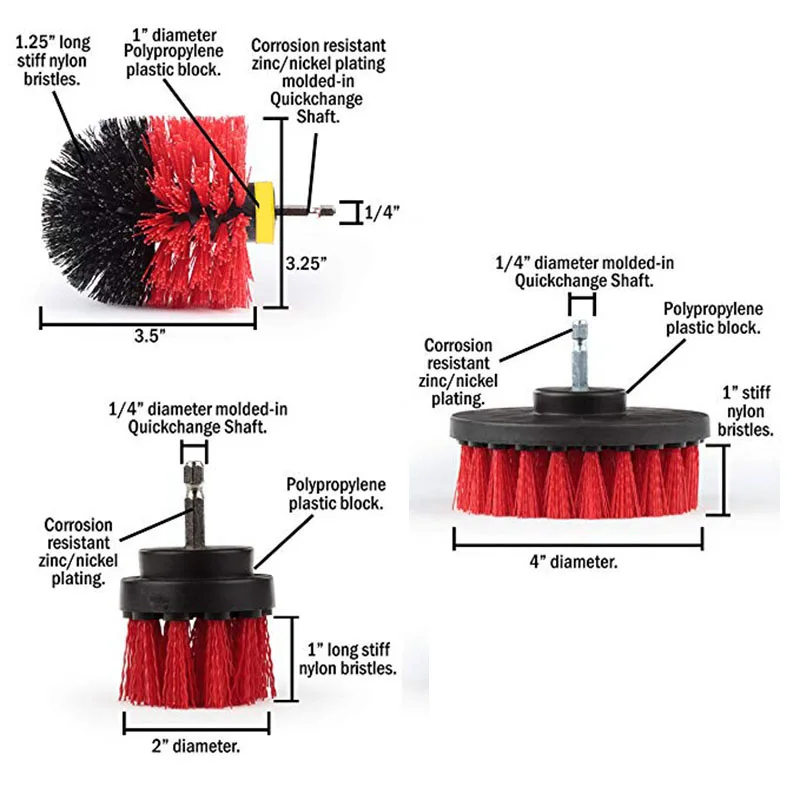 Щетка ONEUP power Scrubber для ванной комнаты, туалетных поверхностей, ванной, душевой плитки, затирки, Аккумуляторный скраб, набор для чистки дрели, щетка, инструмент - Цвет: Red