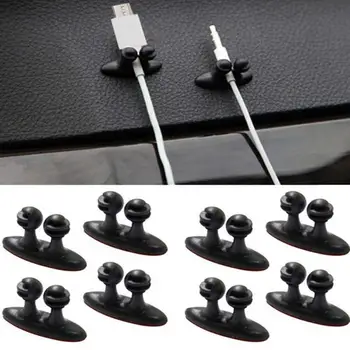 

Hot!! 8pcs/lot Self-adhesive Clamp Car Wire Cord Clip Cable Holder Tie Fixer Organizer Drop Adhesive Clamp High Quality FS