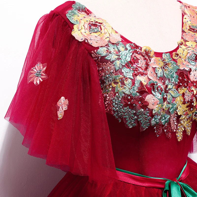Платье Quinceanera винно красное с вышивкой 15 аппликаций 16 бальных нарядов Вечерние