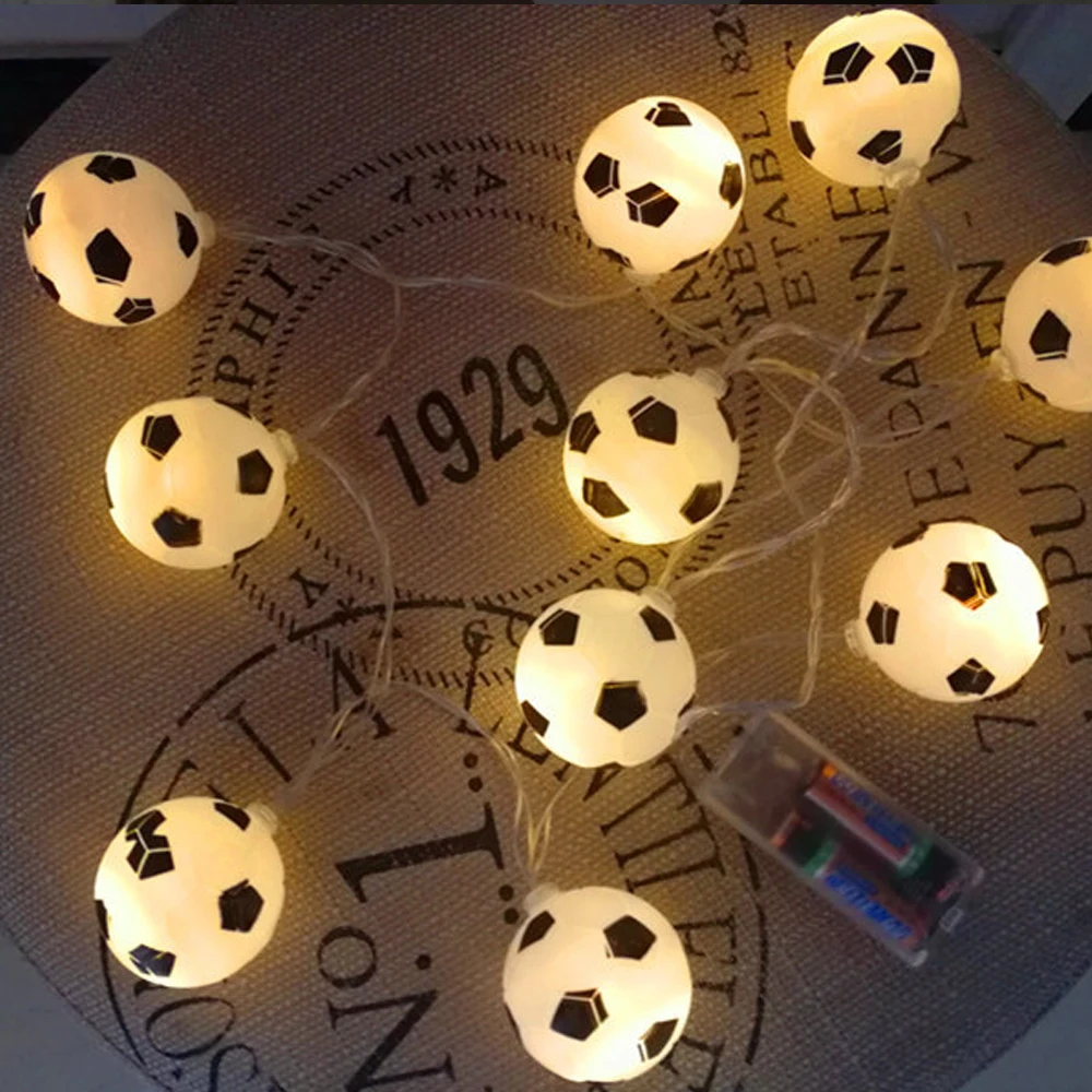 10LED светильник футбольный мяч для создания освещения DIY вечерние украшения футбольные принадлежности лампа бусины атмосферу