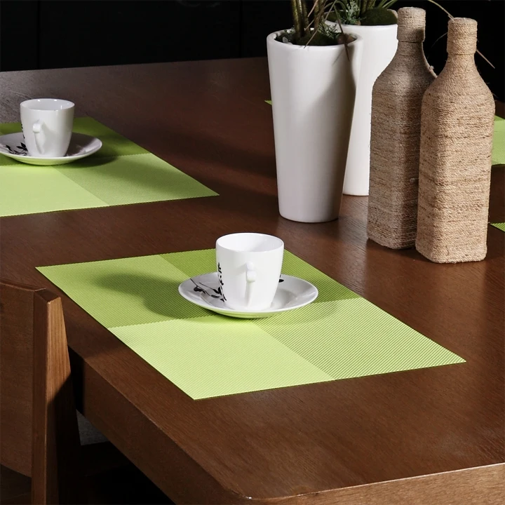 Tasteless Eco Friendly Placemats Pvc Meal Coasters Purple Green