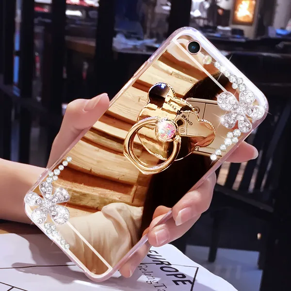 Роскошный силиконовый чехол с алмазным кольцом для Samsung Galaxy S3 S4 S5 Mini S6 Edge plus S7 S8 Plus
