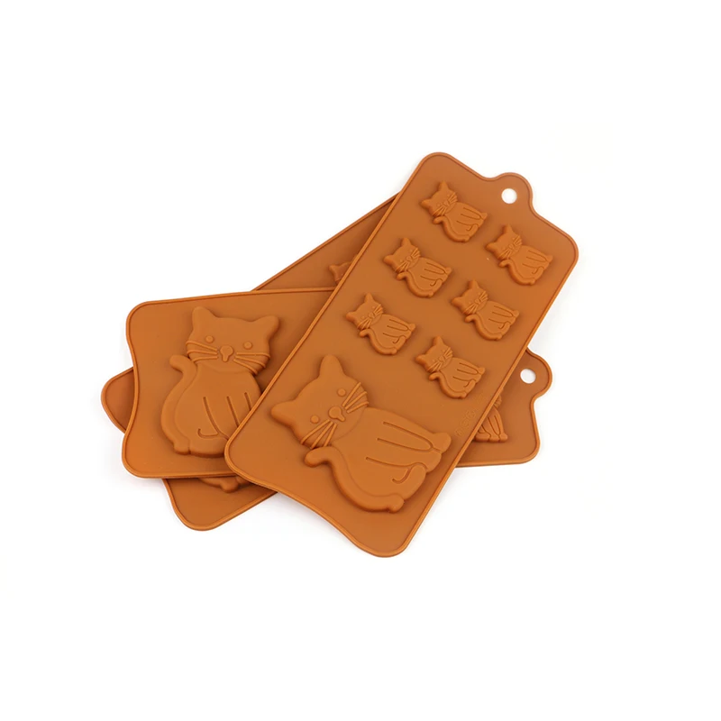 

ULKNN FDA Silicone Kitten Cat Chocolate Mould Chocolate Candy Forms Bakeware Tools Kitchen Accessories Chocolate Color